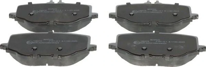 Image of MAPCO 106070 Brake pad set Rear Axle, prepared for wear warning indicator, without accessories, with anti-squeak plate Brake Pad Set,disc brake (402)