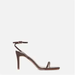 Missguided Faux Leather Lace Up Heels - Brown