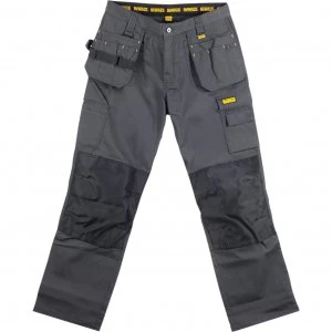 Image of DEWALT Mens Ripstop Holster Pocket Work Trousers Black 38" 32"