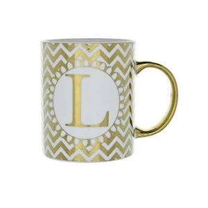 Image of Mug Initial L Patterned Gold