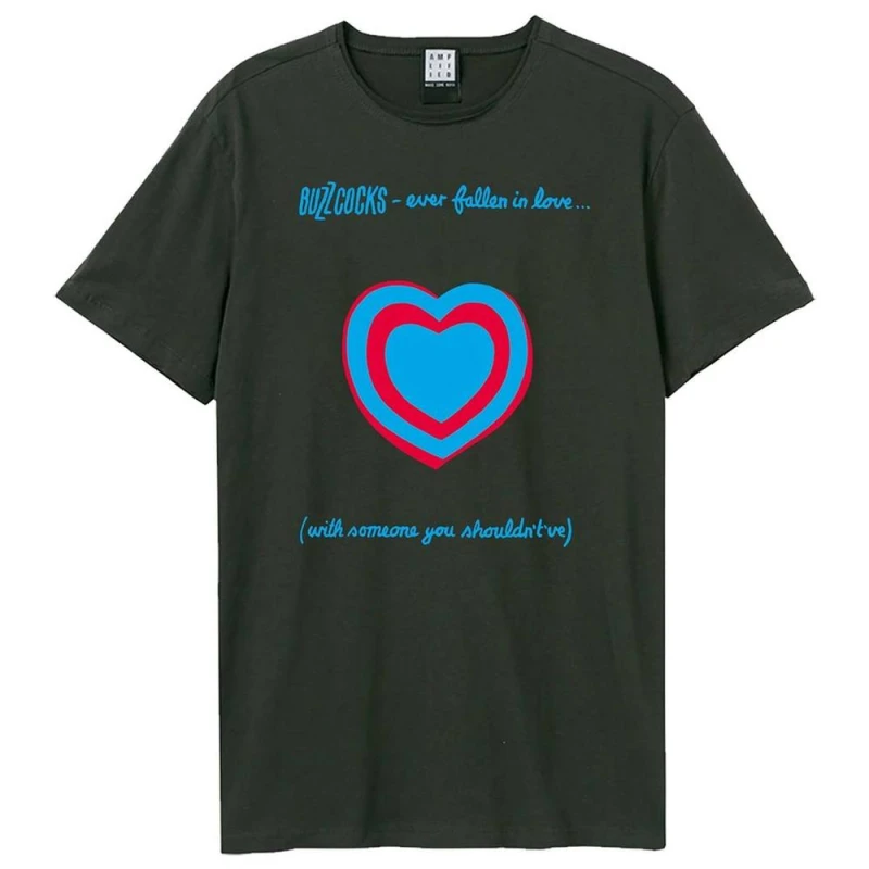 Image of Amplified Mens Fallen In Love Buzzcocks T-Shirt in Charcoal Size: XS Charcoal Male XS