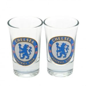 image of Chelsea FC 2 Pack Shot Glass Set