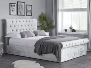 Image of Birlea Sienna 4ft Small Double Steel Crushed Velvet Ottoman Bed Frame