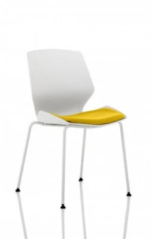 Image of Florence White Frame Visitor Chair in Senna Yellow KCUP1539