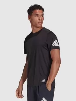 Image of adidas Run It Bos T-Shirt, Black, Size 2XL, Men