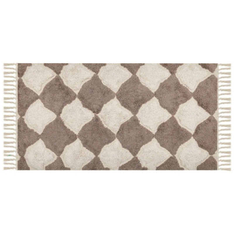 Image of Beliani Rug Sinop Beige 80 X 150 Cm Cotton