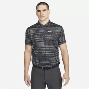 Nike Dri-FIT ADV Tiger Woods Mens Striped Golf Polo - Grey