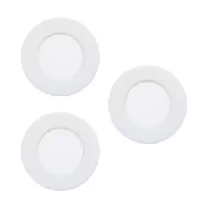 Image of 3 PACK Flush Ceiling Downlight White Steel 2.7W Built in LED 85mm 3000K
