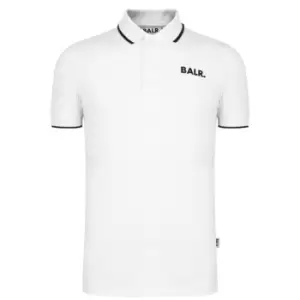 image of BALR Plated Logo Polo Shirt - White