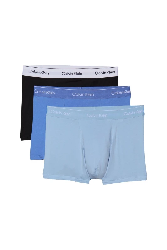 Image of Calvin Klein Mens Relaxed Trunk 3Pk Black/Glacier/Blue Bell Size: XL Multicolor Male XL