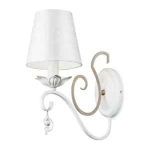 Monile Wall Candle Lamp White with Gold, 1 Light, E14