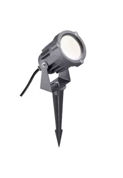 Image of Spike Light, 1 x 15W LED, 3000K, 1050lm, 30 Degree, IP65, Grey, Black