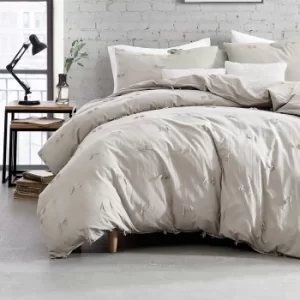 Image of DKNY Textured Fringe Single Duvet Cover, Grey