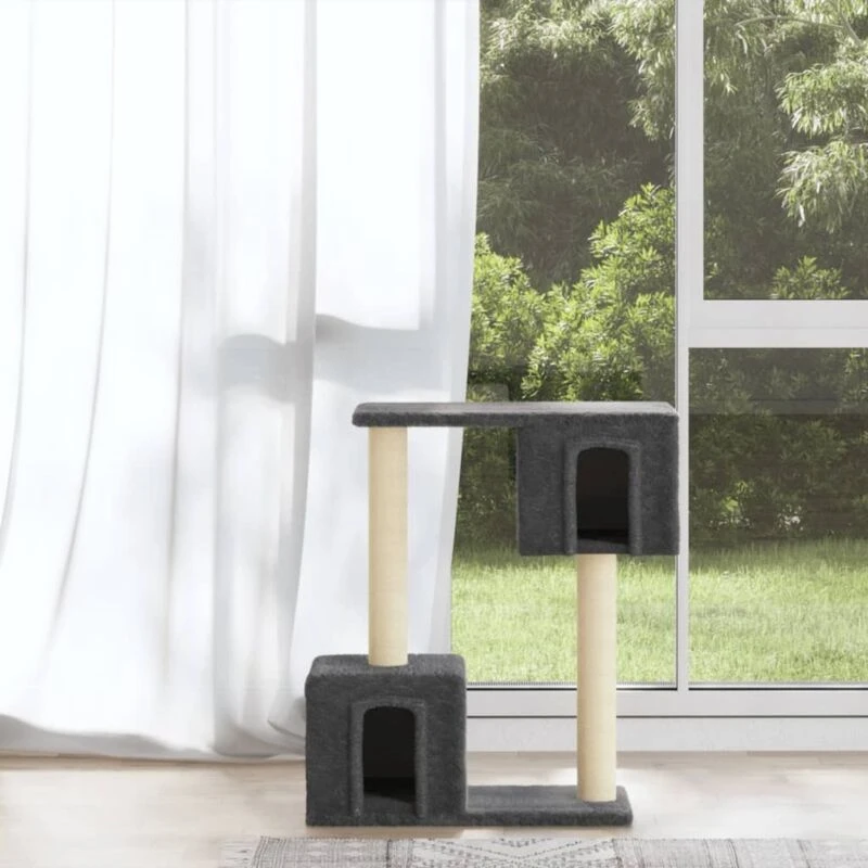 Image of VIDAXL Vidaxl - Cat Tree with Sisal Scratching Posts Dark Grey 60cm 8720286566886