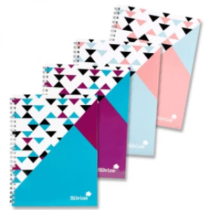 Image of Silvine A4 Twin Wirebound Notebook, Ruled 160 Pages - Assorted Colours