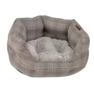 Image of Zoon Grey Plaid Small Oval Bed