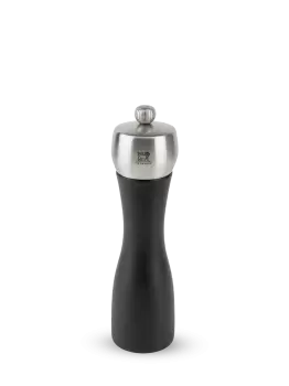 Image of Manual Black Beech Wood and Stainless Steel Pepper Mill, 20cm Fidji