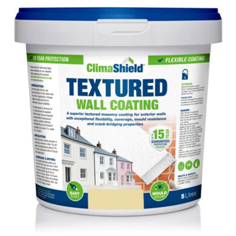 Image of Smartseal Wall Coating Textured (Autumn Barley), Waterproof 15 Years, Brickwork, Stone, Concrete And Render, Breathable, 5Kg
