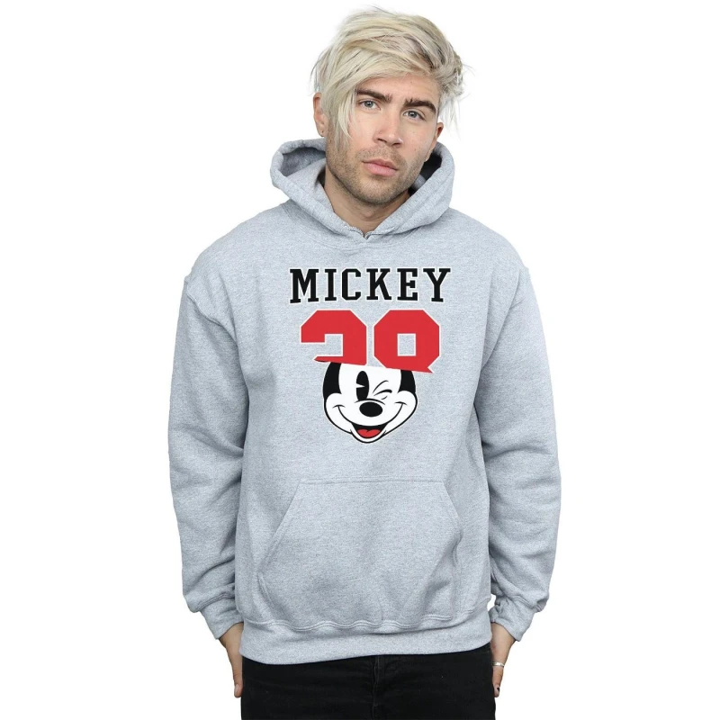 Image of Disney Men Mickey Mouse Split 28 Hoodie in Grey Size: large Grey L Male 5057864511581