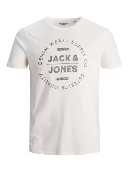 image of JACK & JONES Slim Fit Logo T-Shirt Men White