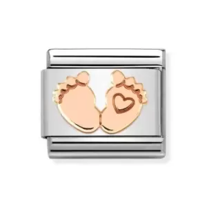 image of Nomination Classic Rose Gold Baby Feet Charm