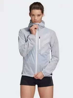 Image of adidas Terrex Agravic Rain Jacket, White, Size L, Women