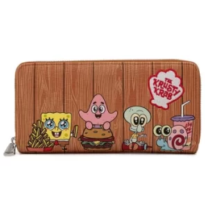 Image of Loungefly Spongebob Krusty Crab Gang Zip Around Wallet