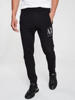 Image of Armani Exchange Embroidered Icon Logo Jogging Pants Black Size XL Men