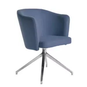 Image of Otis single seater tub chair with 4 star swivel base - range blue