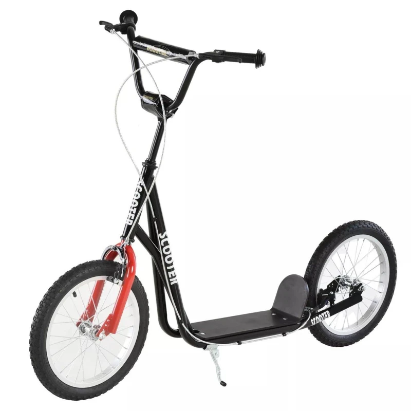 Image of HOMCOM Kids Adjustable Height Kick Scooters Dual Brakes Black unisex One Size