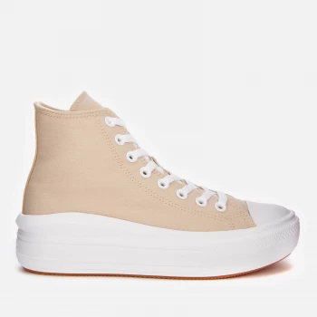 image of Converse Womens Chuck Taylor All Star Move Hi-Top Trainers - Farro/White/Sesame - UK 7