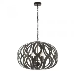 image of 5 Light Ceiling Pendant Antique Bronze Paint, E14