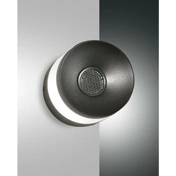 Image of Fabas Luce Lighting - Fabas Luce Billie Integrated LED Wall Light Black Glass