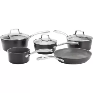 image of Stellar Rocktanium 5 Piece Non-Stick Saucepan Set - Graphite