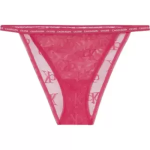 Image of Calvin Klein Mesh Brazilian Logo Briefs - Pink
