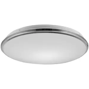 Image of Zumaline Bellis Integrated LED Flush Ceiling Light, Chrome, 4000K, 1400Lm