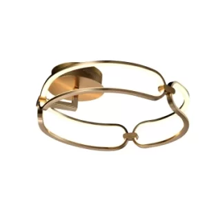 Image of Colette Semi Flush Ceiling Light Cylindrical, Rose Gold