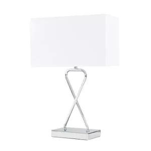 Image of Kuros Table Lamp in Chrome with Rectangular Shade