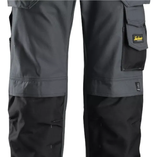 Image of Snickers Craftsmen Holster Pockets Trousers, Canvas+ - Steel Grey/Black - Waist 30" Inside leg 32"