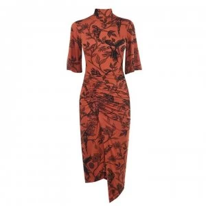 Image of Biba High Neck Dress - Parrot Print
