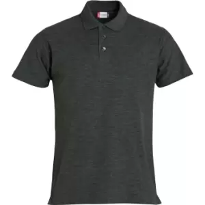 Image of Clique Mens Basic Melange Polo Shirt (4XL) (Anthracite)