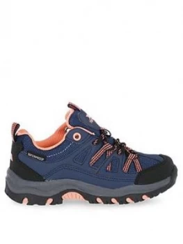 Image of Trespass Gillion Childrens Low Cut Walking Shoes - Navy/Coral, Navy/Coral, Size 5