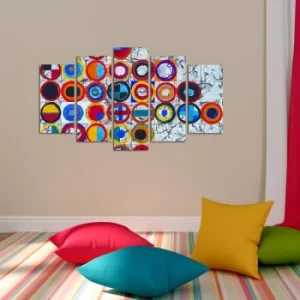 Image of 5ABSMDF-49 Multicolor Decorative MDF Painting (5 Pieces)