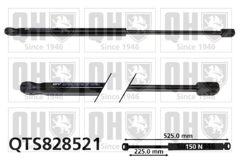 Image of QUINTON HAZELL Tailgate strut QUINTON HAZELL QTS828521