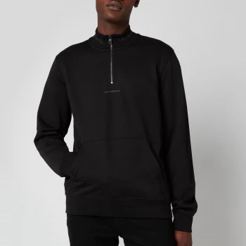 Image of Calvin Klein Jeans Mens Organic Cotton Mockneck Sweatshirt - Black - M