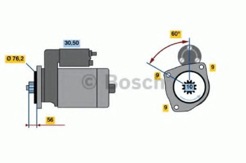 Image of Starter motor Bosch 0 986 018 470