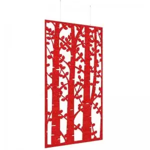 Image of Piano Chords acoustic patterned hanging screens in red 2400 x 1200mm