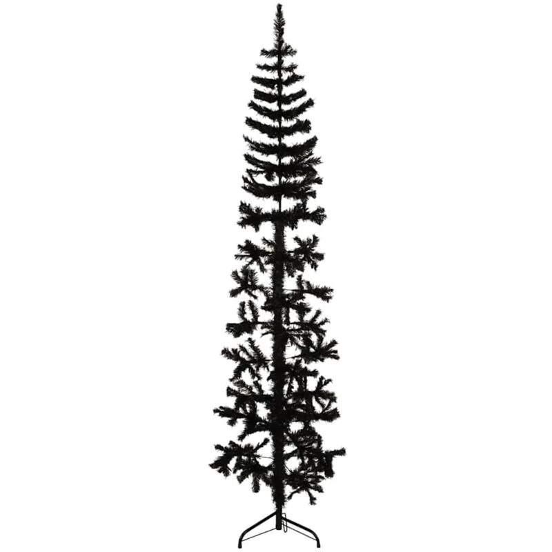 Image of VIDAXL Vidaxl - Slim Artificial Half Christmas Tree with Stand Black 180cm 8720287000792