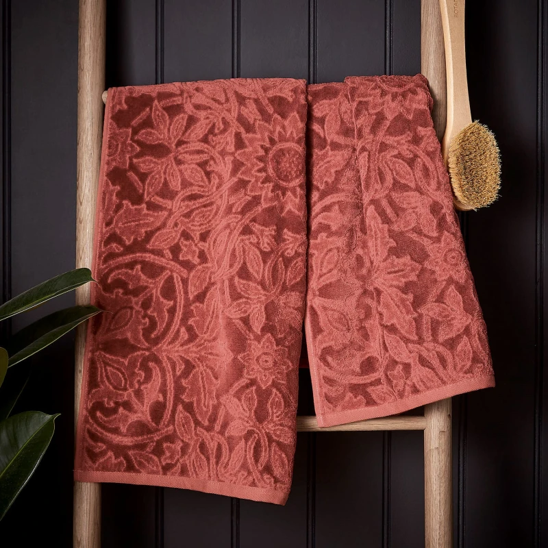 Image of Morris & Co Morris & Co 'St James' Towels in Red Size: Hand Towel Red Hand Towel Unisex 5016709663410