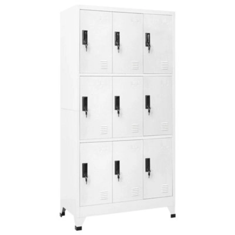 Image of VIDAXL Locker Cabinet White 90x45x180cm Steel Vidaxl 8720286701102